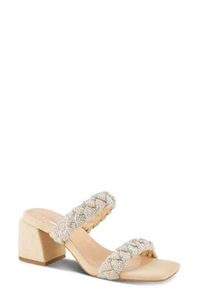 Azura By Spring Step Fabilous Rhinestone Sandal In Beige