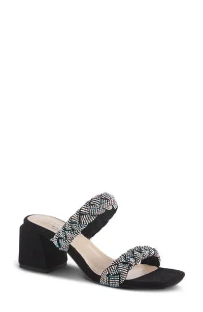 Azura By Spring Step Fabilous Rhinestone Sandal In Black