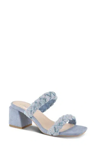 Azura By Spring Step Fabilous Rhinestone Sandal In Sky Blue