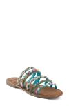 Azura By Spring Step Intoxicate Slide Sandal In Turquoise Multi