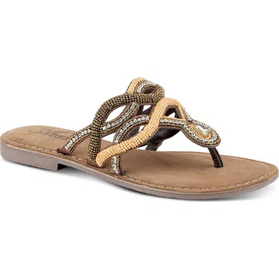 Azura By Spring Step Kaa Flip Flop In Bronze Multi