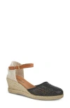 Azura By Spring Step Lia Espadrille Wedge Sandal In Black