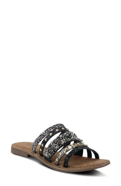 Azura By Spring Step Mineral Slide Sandal In Black Multi