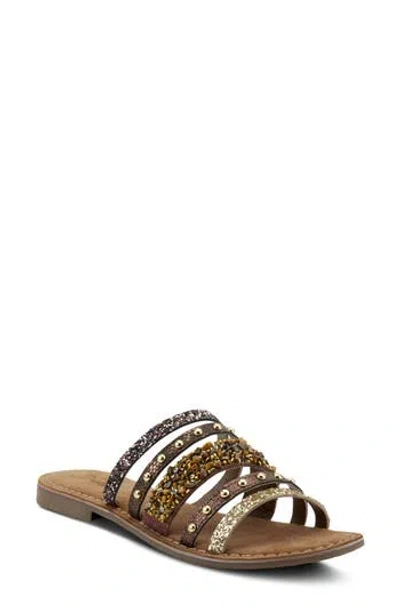 Azura By Spring Step Mineral Slide Sandal In Brown Multi