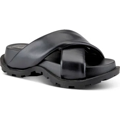 Azura By Spring Step Puffie Platform Slide Sandal In Black