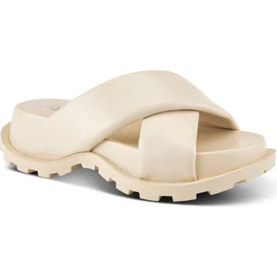 Azura By Spring Step Puffie Platform Slide Sandal In Bone
