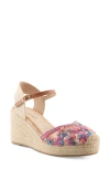 Azura By Spring Step Queridita Espadrille Platform Wedge In Multi