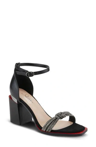 Azura By Spring Step Redhot Crystal Strap Block Heel Sandal In Black Multi