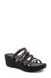 Azura By Spring Step Shinychic Platform Wedge Slide Sandal