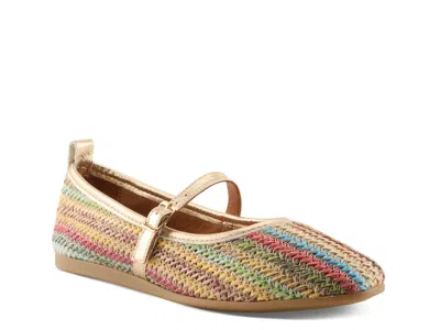 Azura Interweaved Mary Jane Flat In Multi