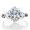 Azura Jewelry New York Women's Blue / Silver Oceana Blue Topaz Ring White Gold Vermeil