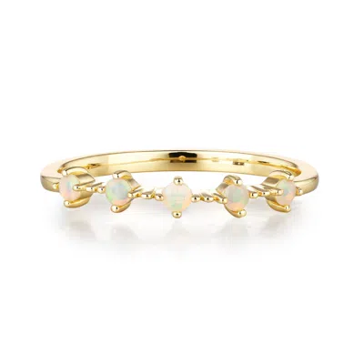 Azura Jewelry New York Women's Celestial Opal Ring Yellow Gold Vermeil