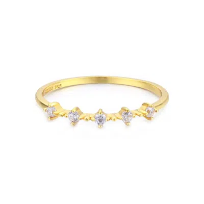 Azura Jewelry New York Women's Celestial White Topaz Ring Yellow Gold Vermeil