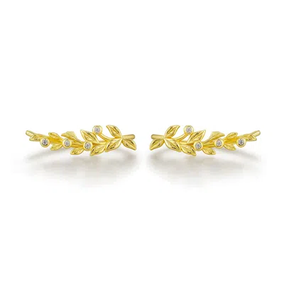 Azura Jewelry New York Women's Elowen Ear Climber Yellow Gold Vermeil