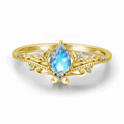 Azura Jewelry New York Women's Lotus Moonstone Ring Yellow Gold Vermeil©
