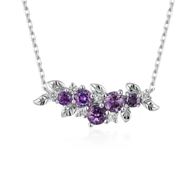 Azura Jewelry New York Women's Pink / Purple / Silver Violet Grapevine Amethyst Necklace White Gold Vermeil In Multi