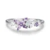 Azura Jewelry New York Women's Purple / Silver Monarch Butterfly Amethyst Opal Ring Solid White Gold In Multi