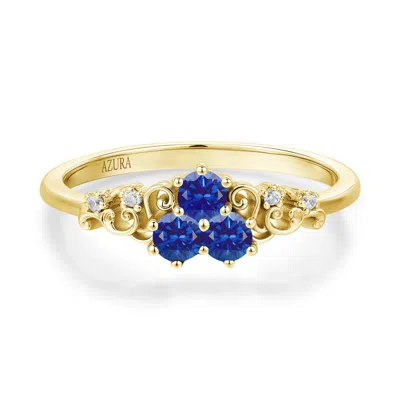 Azura Jewelry New York Women's Sapphire Of The Waterborn Ring Yellow Gold Vermeil