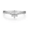 Azura Jewelry New York Women's Silver Abloom Stacking Band Solid White Gold