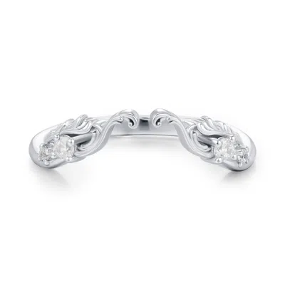 Azura Jewelry New York Women's Silver Dream Weaver Stacking Band White Gold Vermeil