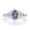 Azura Jewelry New York Women's Silver Elaria Amethyst Ring - The Emberwing Tale White Gold Vermeil In Silver