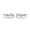 Azura Jewelry New York Women's Silver Elowen Ear Climber White Gold Vermeil In Silver