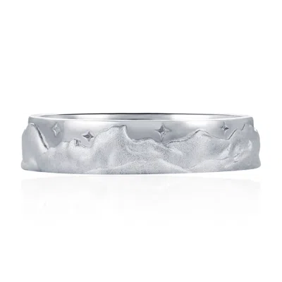 Azura Jewelry New York Women's Silver Eternal Peaks Band White Gold Vermeil - Male