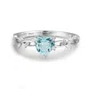 Azura Jewelry New York Women's Silver Everlasting Heart Sky Blue Topaz Ring White Gold Vermeil© In Silver