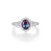Azura Jewelry New York Women's Silver Galactic Alexandrite Ring White Gold Vermeil In Silver
