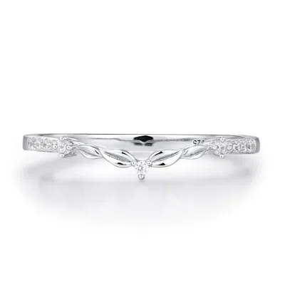 Azura Jewelry New York Women's Silver Glowing Orchid Band White Gold Vermeil