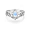 Azura Jewelry New York Women's Silver Moonglade Vintage Ring Set White Gold Vermeil In Silver