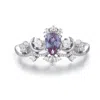 Azura Jewelry New York Women's Silver Moonlit Alexandrite Ring White Gold Vermeil© In Silver