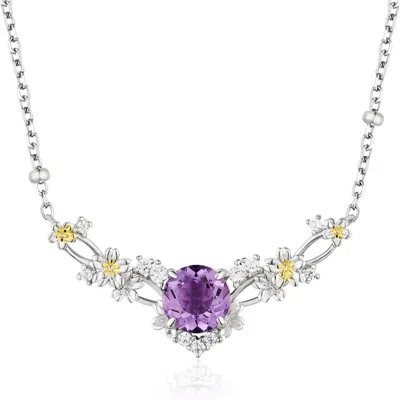 Azura Jewelry New York Women's Silver / Pink / Purple Faerie Cove Amethyst Necklace White Gold Vermeil In Multi