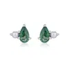 Azura Jewelry New York Women's Silver Rosewood Moss Agate Pearl Studs White Gold Vermeil
