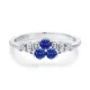 Azura Jewelry New York Women's Silver Sapphire Of The Waterborn Ring White Gold Vermeil In Metallic