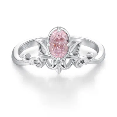 Azura Jewelry New York Women's Silver Sylphae Fairie Morganite Ring White Gold Vermeil