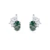 Azura Jewelry New York Women's Silver Twilight Star Moss Agate Earrings White Gold Vermeil