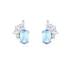 Azura Jewelry New York Women's Silver Twilight Star Sky Blue Topaz Earrings White Gold Vermeil