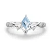 Azura Jewelry New York Women's Silver Victorian Lace Sky Blue Topaz Ring White Gold Vermeil©