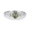 Azura Jewelry New York Women's Silver Wildflower Moss Agate Ring Solid White Gold© In Silver