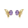 Azura Jewelry New York Women's Sylphae Fairie Amethyst Earrings Yellow Gold Vermeil In Gold
