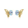 Azura Jewelry New York Women's Sylphae Fairie Sky Blue Topaz Earrings Yellow Gold Vermeil In Gold