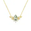 Azura Jewelry New York Women's To Bloom Again Moss Agate Yellow Gold Vermeil Necklace In Yellow