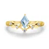 Azura Jewelry New York Women's Victorian Lace Sky Blue Topaz Ring Yellow Gold Vermeil©