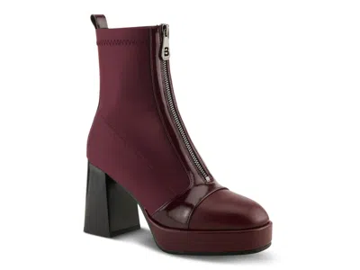 Azura Notice Me Platform Bootie In Burgundy