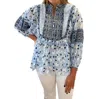 Azure And Indigo Orchid Blouse In Blue In Blue