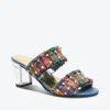 Azurée Cannes Merra Heeled Sandal In Ocean/multi