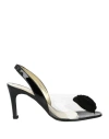 Azurée Cannes Woman Sandals Black Size 7 Leather, Pvc - Polyvinyl Chloride