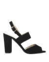 Azurée Cannes Woman Sandals Black Size 8 Leather In Black