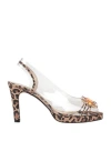 Azurée Cannes Woman Sandals Transparent Size 7 Plastic, Soft Leather In Transparent
